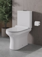 Унитаз-компакт напольный Agger AT04000 безободковый, с микролифтом