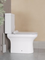 Унитаз-компакт напольный Agger AT04000 безободковый, с микролифтом