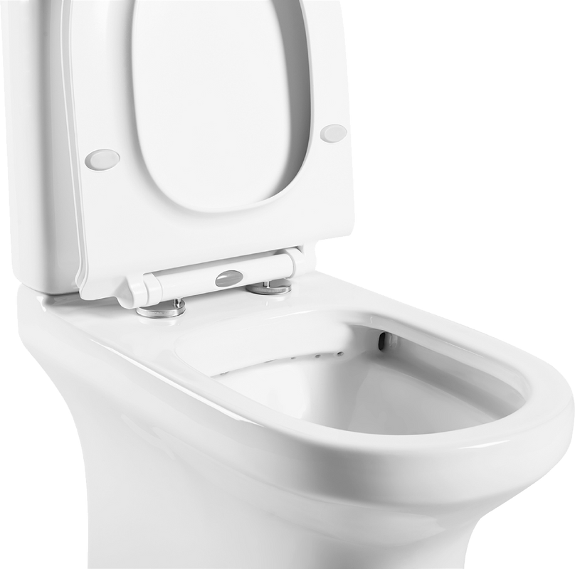 Унитаз-компакт напольный Agger AT04000 безободковый, с микролифтом