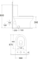 Унитаз-компакт напольный Agger AT04000 безободковый, с микролифтом