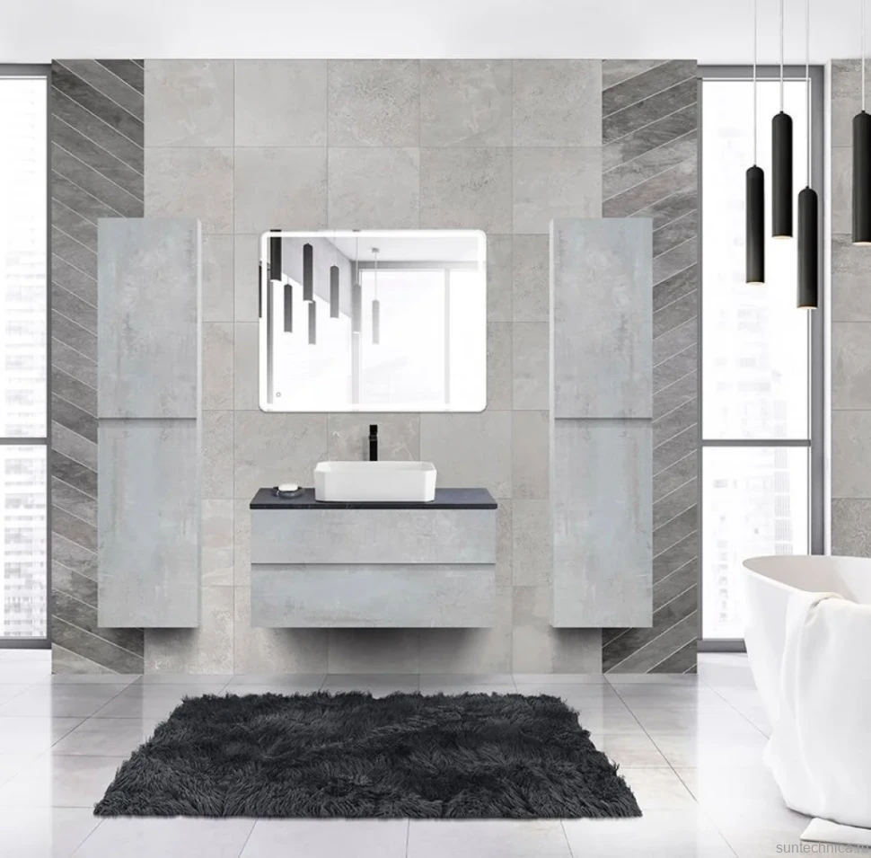Тумба с раковиной Cezares Molveno 46 100 beton, со столешницей