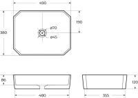 Тумба с раковиной Cezares Molveno 46 100 beton, со столешницей