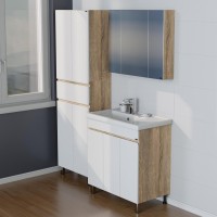 Тумба с раковиной СаНта Марс 80 П напольная, янтарная