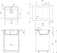 Мойка кухонная Ulgran U-104 342 графитовая + дозатор U-01 графит Мойка кухонная Ulgran U-104 342 графитовая + дозатор U-01 графит