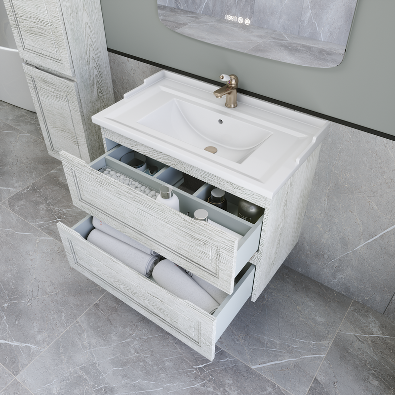 Тумба с раковиной Caprigo Wales 80 белый клен