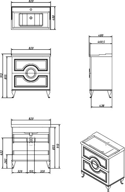 Мебель для ванной комнаты Caprigo Valletta 80 белая