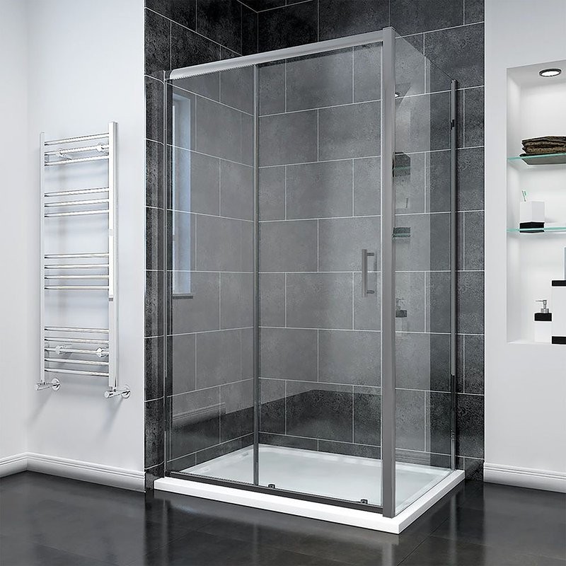 Душевой уголок Veconi Rovigo RV-055GM 130х70 см, профиль оружейная сталь, стекло прозрачное