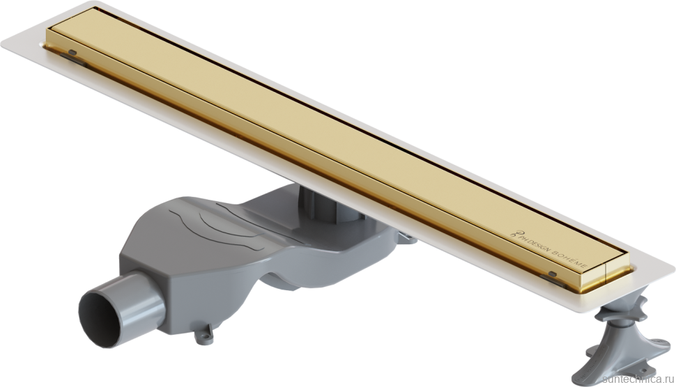 Душевой трап (лоток) Boheme Premium Linear 60 см, золото
