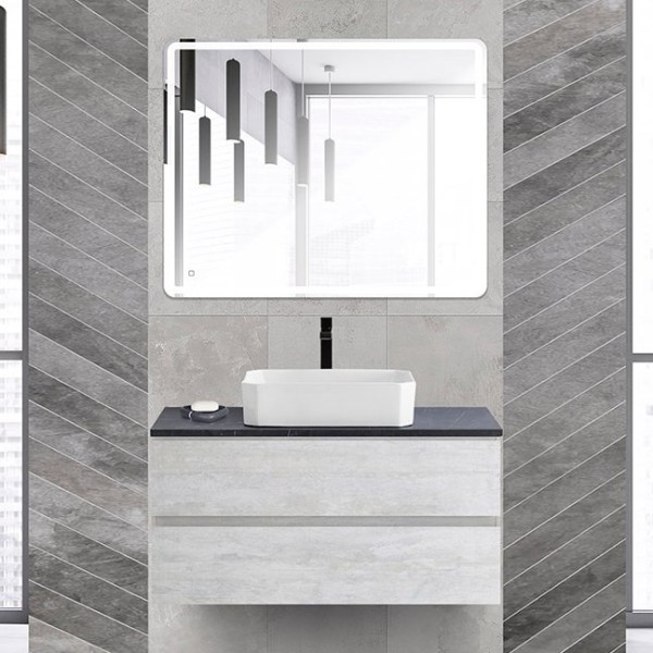 Мебель для ванной комнаты Cezares Molveno 46 100 legno bianco, со столешницей marmo nero opaco