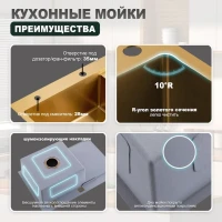 Кухонная мойка Splenka S705.7850.03, золотой сатин Кухонная мойка Splenka S705.7850.03, золотой сатин