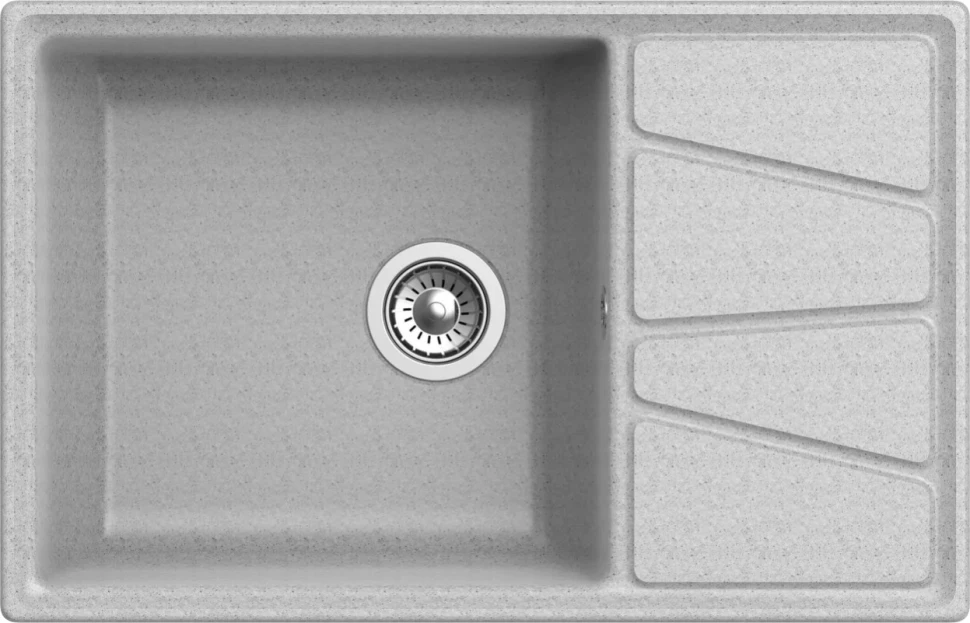 Комплект Мойка GranFest Vertex GF-V-780L серая + Смеситель Ledeme Rainbow L4898-9 серый