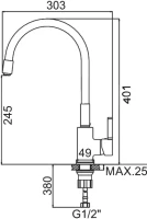 Комплект Мойка GranFest Vertex GF-V-780L серая + Смеситель Ledeme Rainbow L4898-9 серый