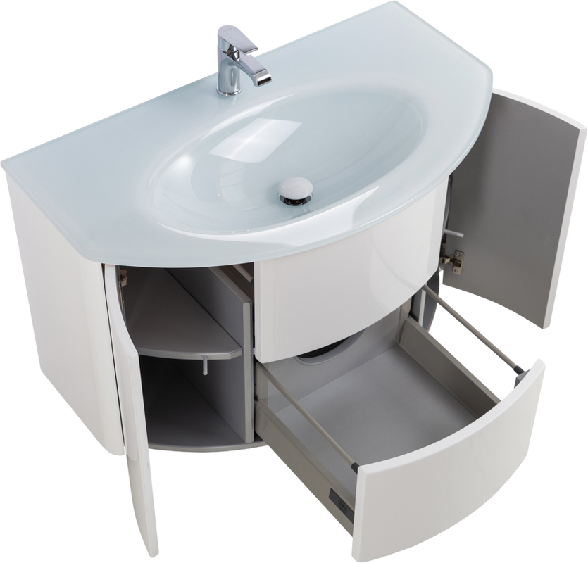 Тумба с раковиной Cezares Eden 91 bianco lucido, раковина 82399