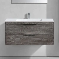 Тумба с раковиной Vincea Chiara 2D 100, 2 ящика, камень, с белой раковиной