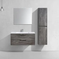 Тумба с раковиной Vincea Chiara 2D 100, 2 ящика, камень, с белой раковиной