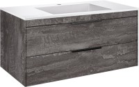 Тумба с раковиной Vincea Chiara 2D 100, 2 ящика, камень, с белой раковиной
