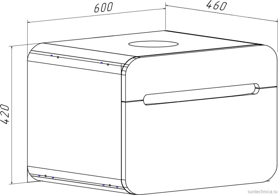 Тумба с раковиной Runo Ницца 60 белая, раковина Cuatro 50