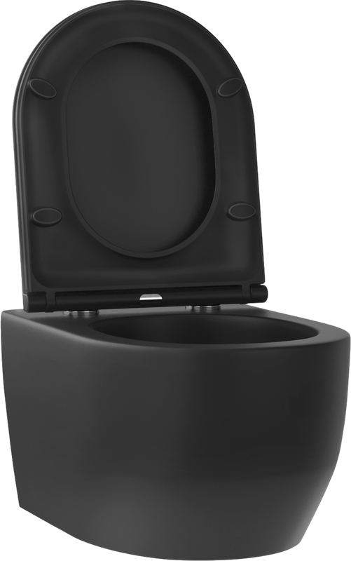 Унитаз подвесной Wellsee Croquis 182613001 безободковый, с микролифтом, матовый черный