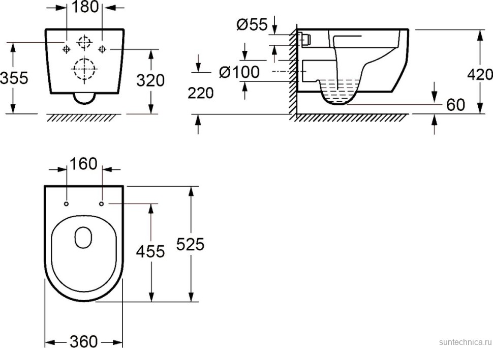 Унитаз подвесной Wellsee Croquis 182613001 безободковый, с микролифтом, матовый черный