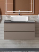 Тумба под раковину со столешницей BelBagno Kraft 90 подвесная, матовая бежевая, столешница kep-90-mno