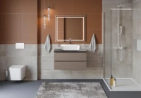 Тумба под раковину со столешницей BelBagno Kraft 90 подвесная, матовая бежевая, столешница kep-90-mno