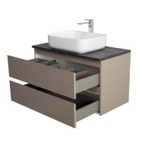 Тумба под раковину со столешницей BelBagno Kraft 90 подвесная, матовая бежевая, столешница kep-90-mno