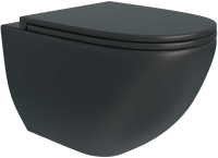 Унитаз подвесной Teymi Lina S T40111 с микрофлитом, безободковый, черный