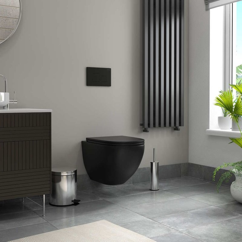 Унитаз подвесной Teymi Lina S T40111 с микрофлитом, безободковый, черный