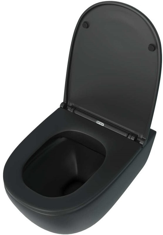 Унитаз подвесной Teymi Lina S T40111 с микрофлитом, безободковый, черный
