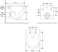 Унитаз подвесной Teymi Lina S T40111 с микрофлитом, безободковый, черный