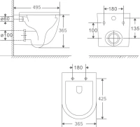 Унитаз подвесной Teymi Lina S T40111 с микрофлитом, безободковый, черный