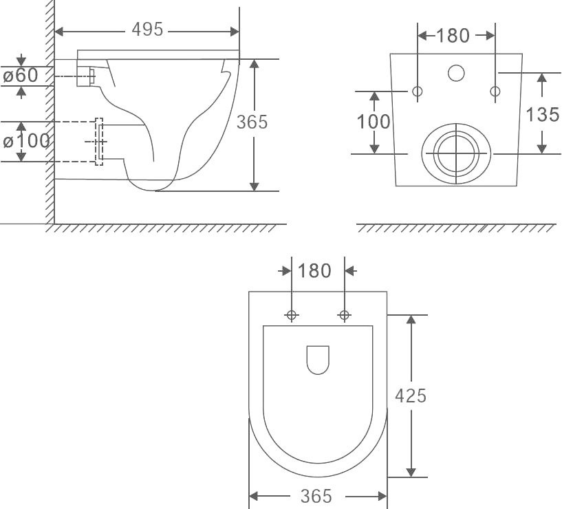 Унитаз подвесной Teymi Lina S T40111 с микрофлитом, безободковый, черный
