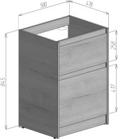 Мебель для ванной комнаты BelBagno Kraft -LVD 60 pino pasadena R