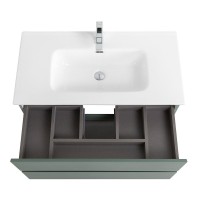 Тумба с раковиной BelBagno Kraft 80 подвесная, матовая еловая, раковина bb800etl