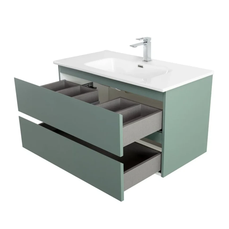 Тумба с раковиной BelBagno Kraft 80 подвесная, матовая еловая, раковина bb800etl
