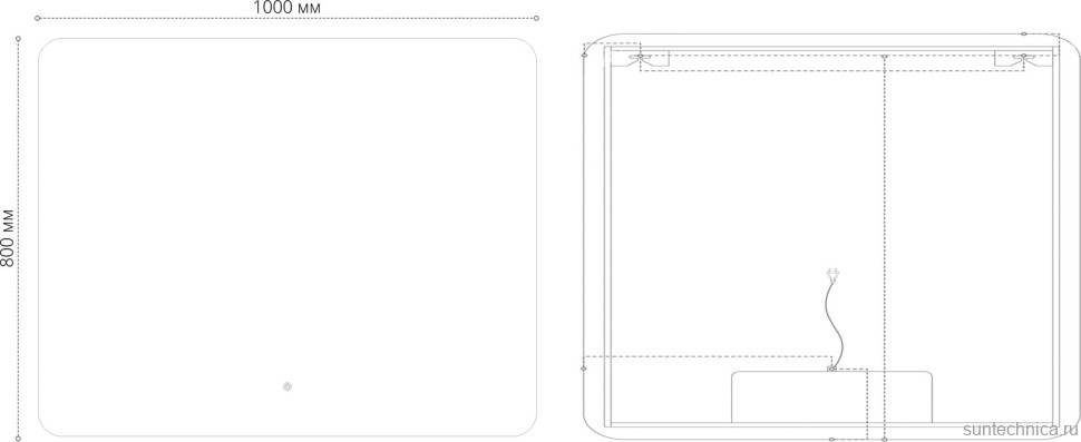 Зеркало Grossman Elegans-норма Black 100 с подсветкой, с антизапотевателем