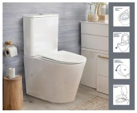 Унитаз-компакт напольный Ceruttispa Piera CT10560 безободковый, с микролифтом, белый