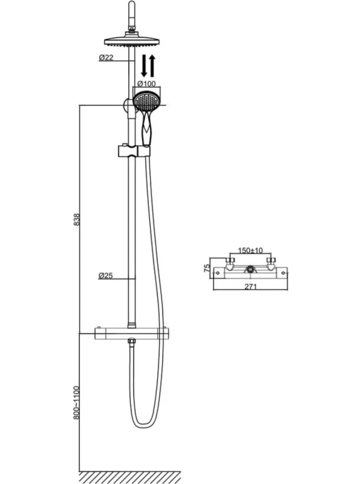 Душевая стойка D&K Potsdam DA2123701B10