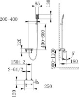 Смеситель для ванны с душем Lemark Mista LM6414WG