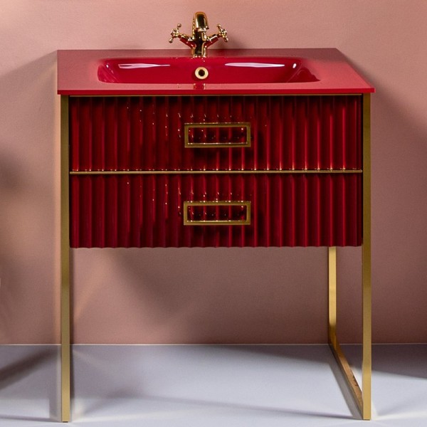 Тумба под раковину Armadi Art Monaco 80 бордо, золото