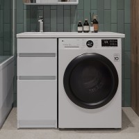 Тумба под раковину Orange Sistema 40 L белый глянец, с ящиками, под стиральную машину