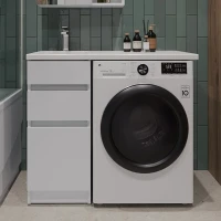 Тумба под раковину Orange Sistema 40 L белый глянец, с ящиками, под стиральную машину