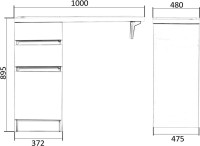 Тумба под раковину Orange Sistema 40 L белый глянец, с ящиками, под стиральную машину
