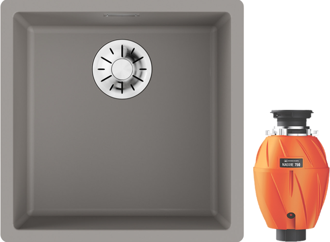 Комплект Мойка Omoikiri Yamakawa 45-Integra-GR leningrad grey + Измельчитель Nagare 750