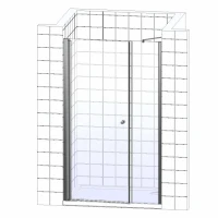 Душевая дверь в нишу Vegas Glass EP-F-2 Novo 185 02М 10 L профиль черный матовый, стекло сатин