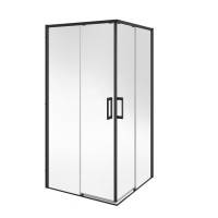 Душевой уголок KERAMA MARAZZI Lindo 100х100 см, профиль матовый черный, стекло прозрачное