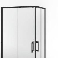 Душевой уголок KERAMA MARAZZI Lindo 100х100 см, профиль матовый черный, стекло прозрачное