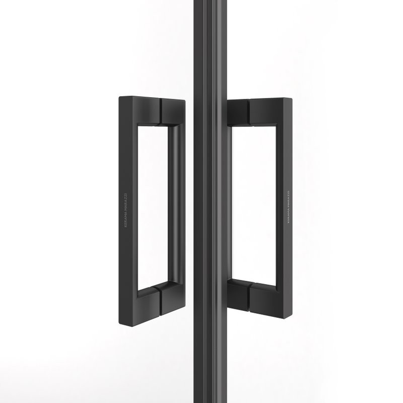 Душевой уголок KERAMA MARAZZI Lindo 100х100 см, профиль матовый черный, стекло прозрачное