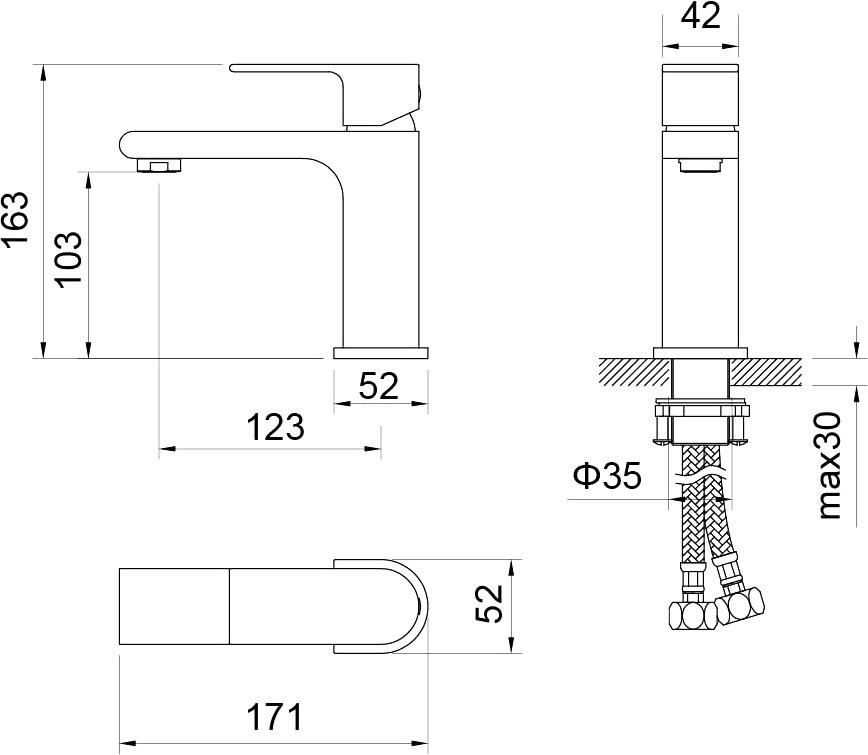 Смеситель для раковины AQUATEK Лира AQ1410MB матовый черный