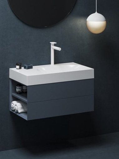 Тумба под раковину без столешницы Ravak Lite SD 80 L глубоководная синяя